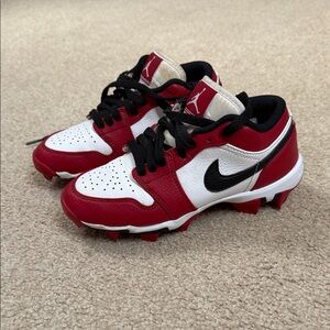 Nike Red and White Cleats with Black Accents